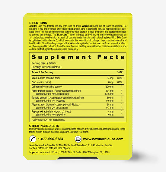 picture of supplement facts of Skin Care Collagen Filler ™ & Supplement
