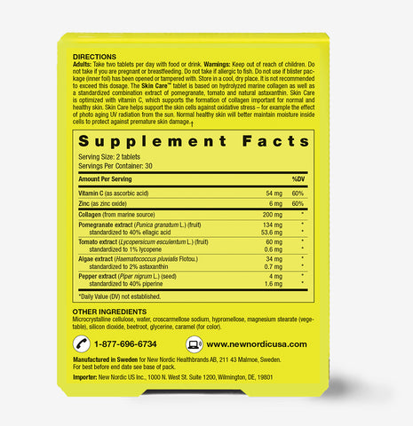 picture of supplement facts of Skin Care Collagen Filler ™ & Supplement